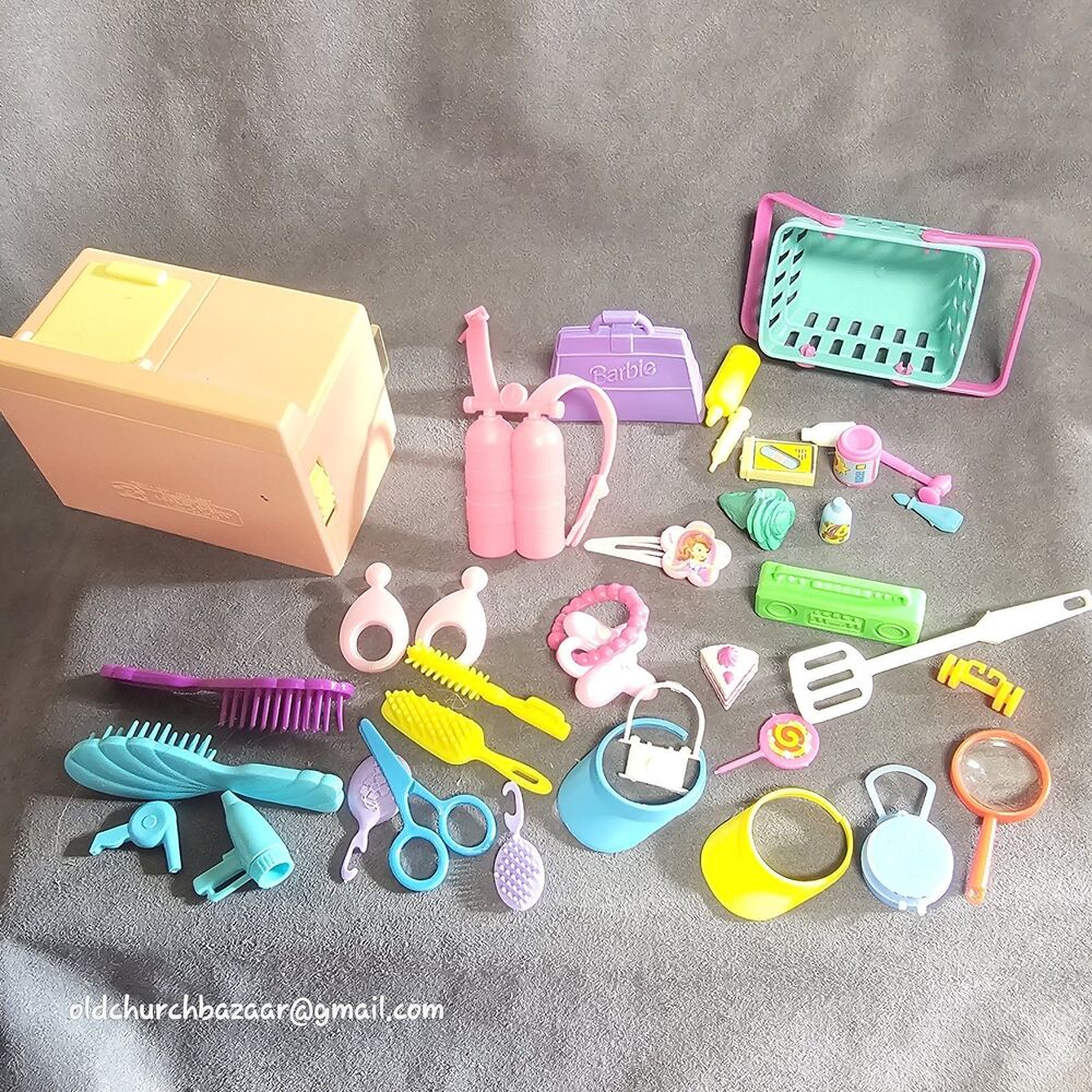 Doll Accessories Lot Barbie & Other Small Dolls Washer DryerVtg Modern Mixed Set